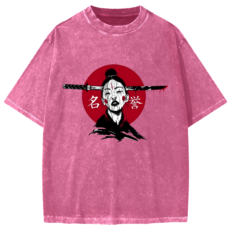 Samurai girl Vintage Washed T-shirt