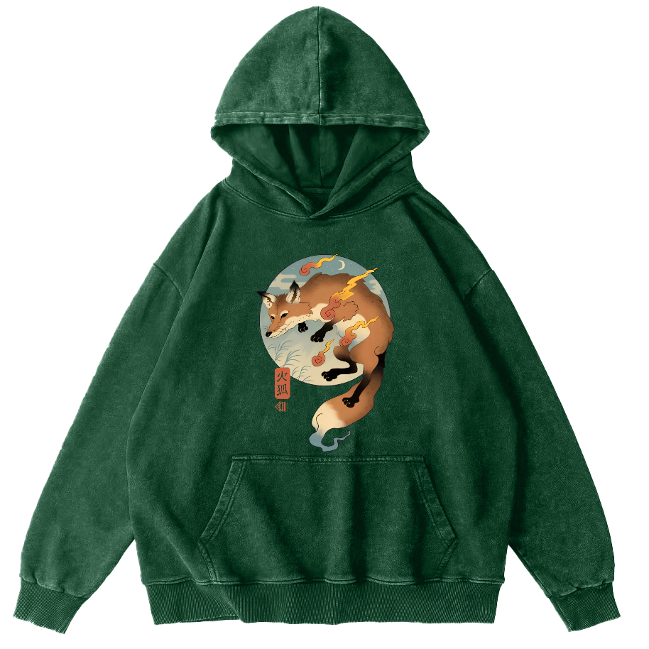 Firefox Japanese Vintage Distressed Hoodie-Zazasy