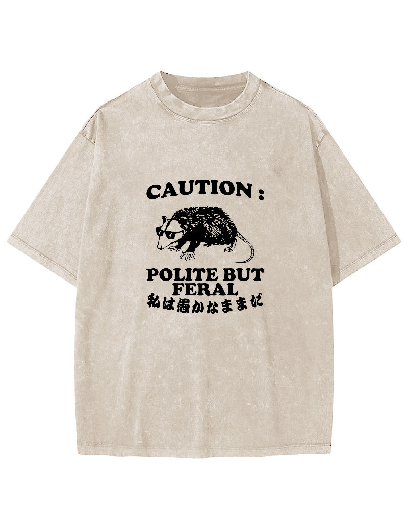 Mouse Pattern Vintage Distressed T-shirt-Zazasy