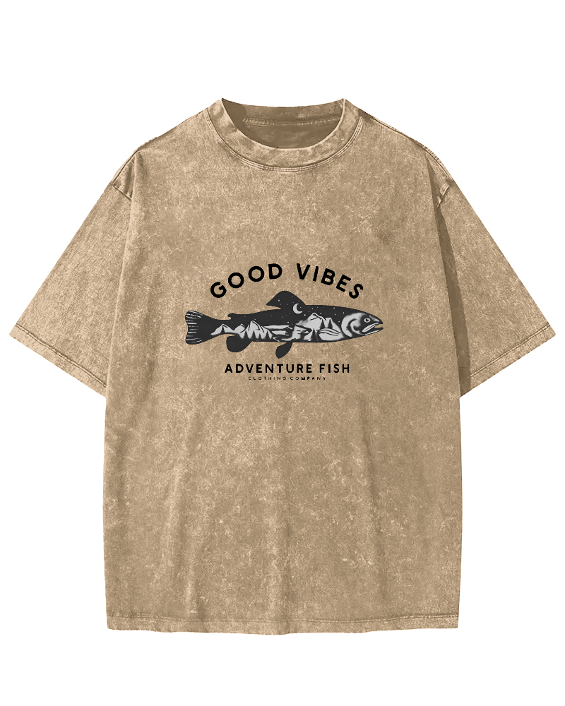 Salmon Japanese style Vintage Distressed T-shirt-Zazasy