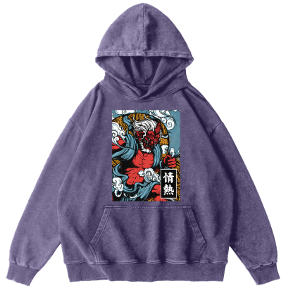 Passionate Japanese Style Image Vintage Distressed Hoodie-Zazasy