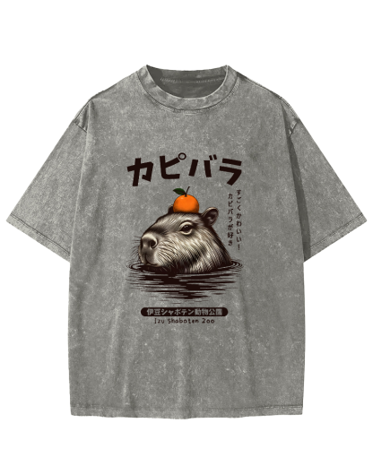 Japanese Mouse Pattern Vintage Distressed T-shirt-Zazasy