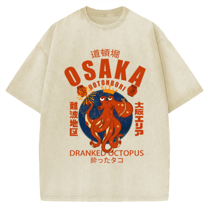Osaka October Hanabi fireworks Vintage Washed T-shirt