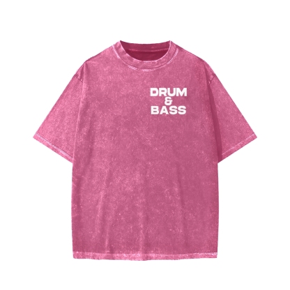 Drum & Bass Front And Back Printing  Washed T-shirt