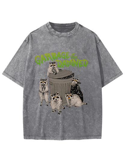 Cute Little Raccoon Vintage Distressed T-shirt-Zazasy