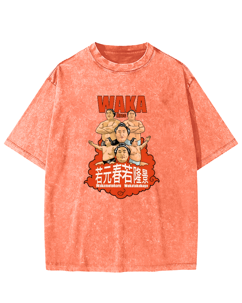 Japanese sumo wrestler Vintage Washed T-shirt
