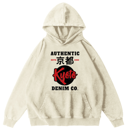 Kyoto, Japan Vintage Washed Hoodie-Zazasy