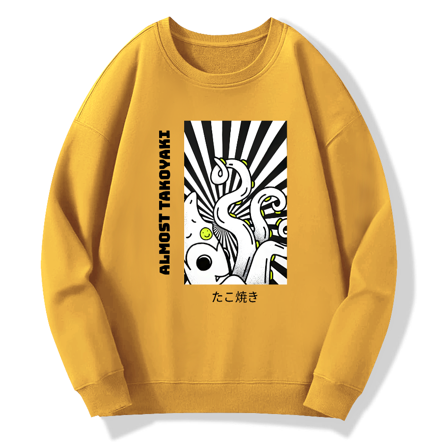 Fun Japanese Octopus Cotton Pullover Sweatshirt