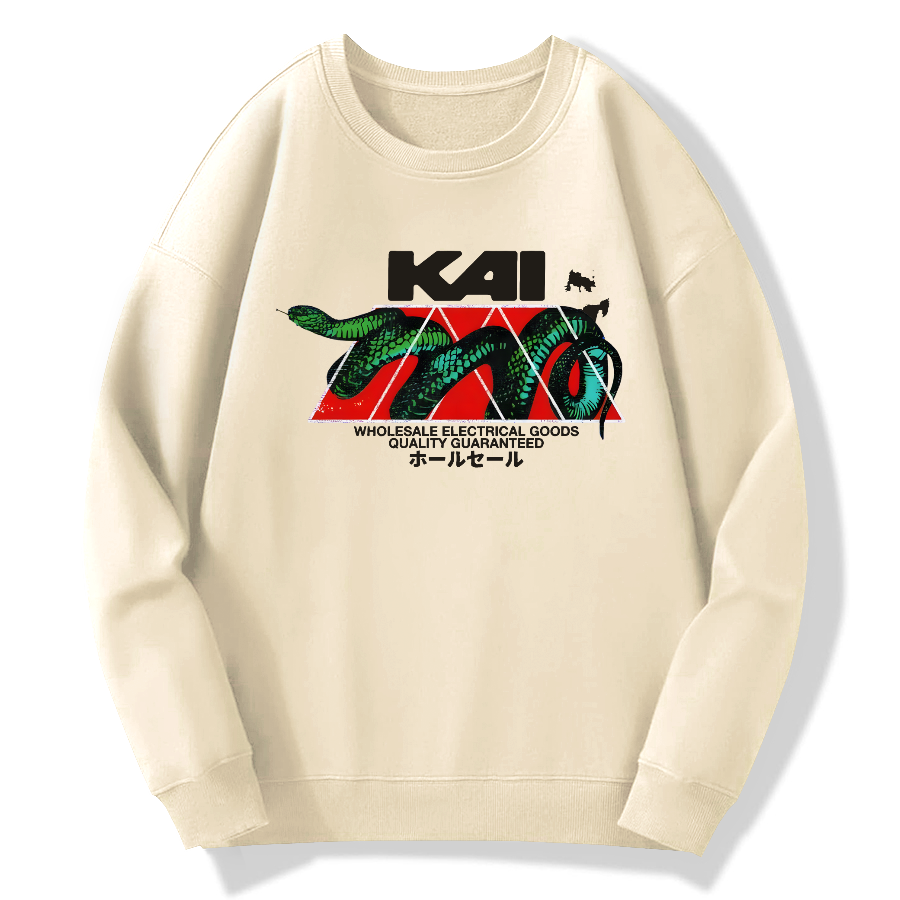 Japanese retro art Cotton Pullover Sweatshirt