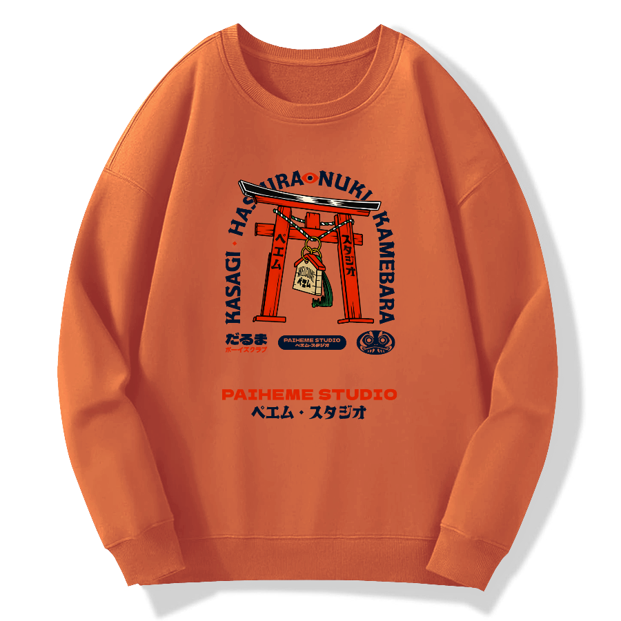 Japanese retro style Cotton Pullover Sweatshirt
