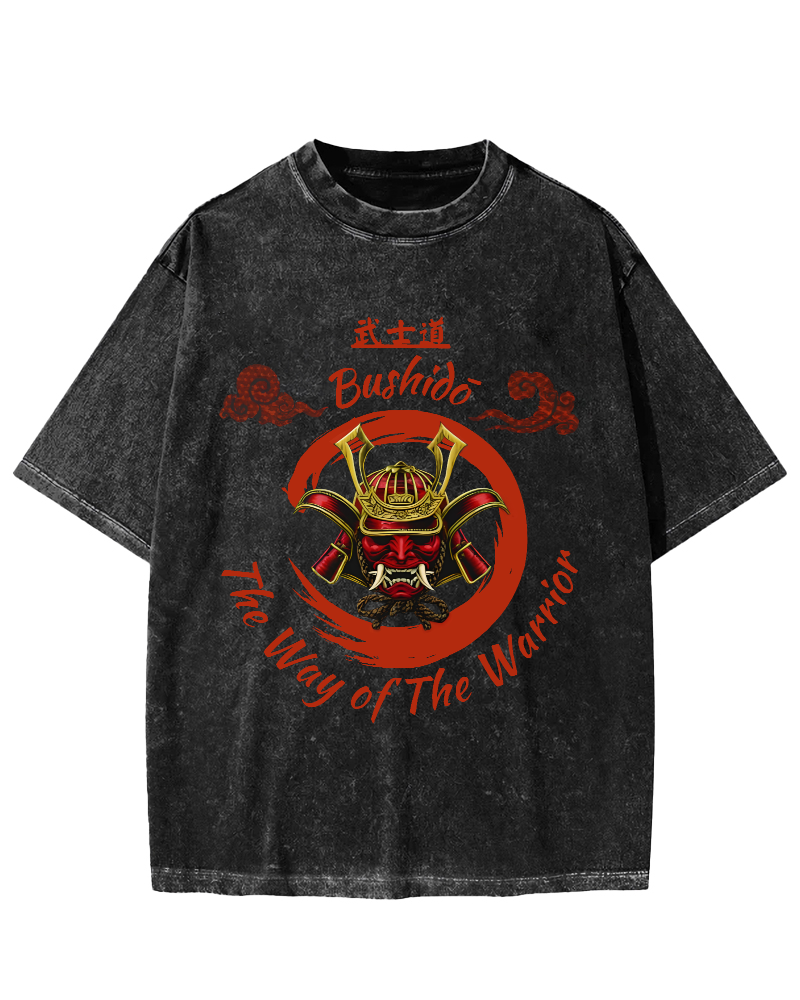 Samurai Spirit Vintage Distressed T-shirt-Zazasy