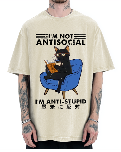 I'm Not Antisocial Vintage Washed T-shirt