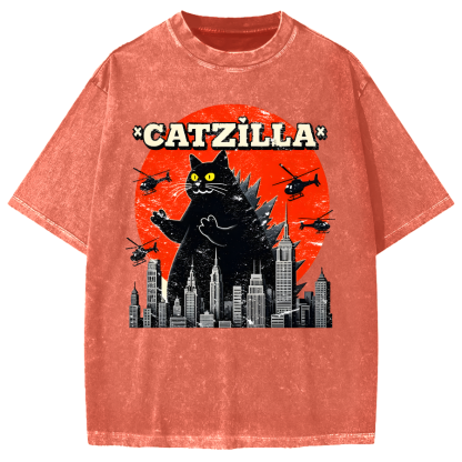 Parody Black Cat Vintage Washed T-shirt