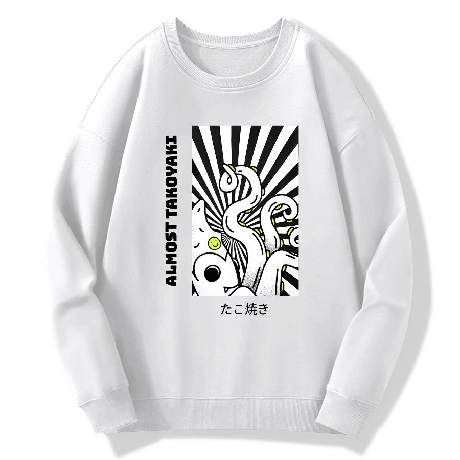 Fun Japanese Octopus Cotton Pullover Sweatshirt