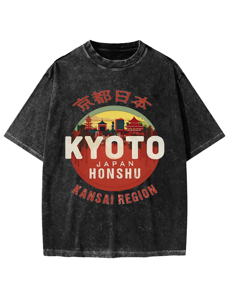 Retro Kyoto Japan Vintage Distressed T-shirt