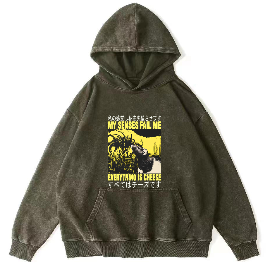 Mouse Pattern Japanese Style Vintage Distressed Hoodie-Zazasy