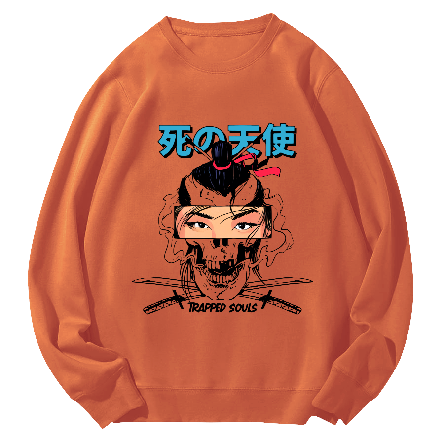 Japanese Angel Anime Round Neck Sweatshirt-Zazasy