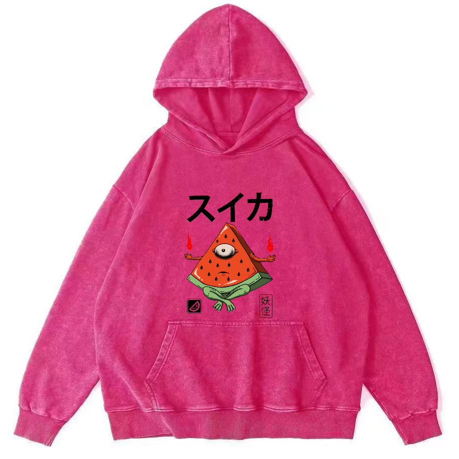 Watermelon Monster Japanese Vintage Distressed Hoodie-Zazasy