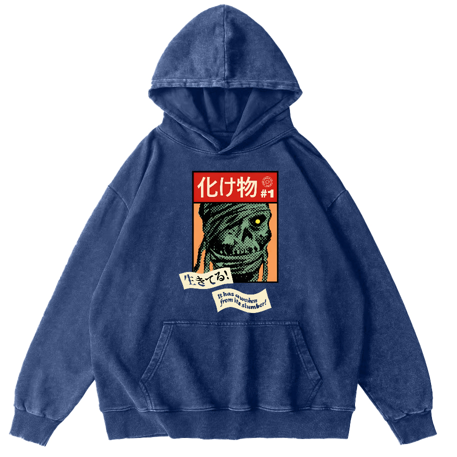 Monster Japanese Vintage Washed Hoodie-Zazasy