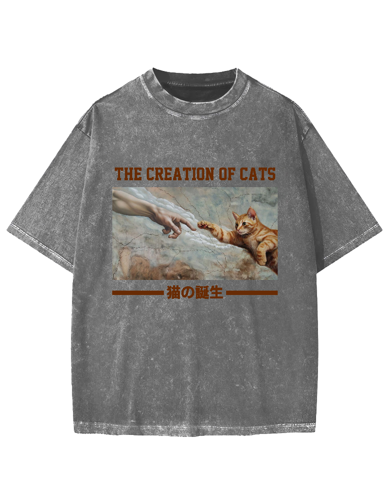 The creation of cats Vintage Washed T-shirt