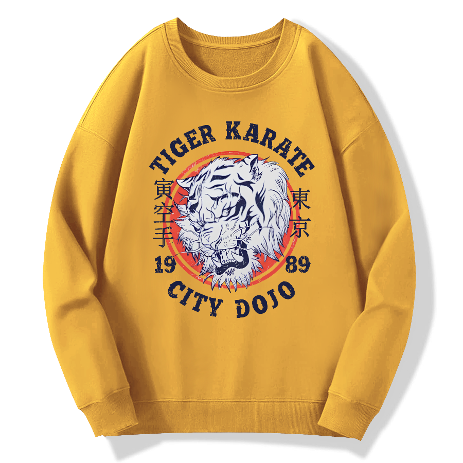 Tiger Karate City Dojo retro Cotton Pullover Sweatshirt