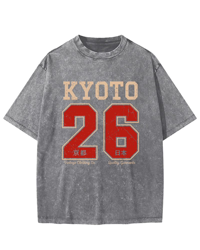 Kyoto Japan No. 26 Vintage Washed T-shirt-Zazasy