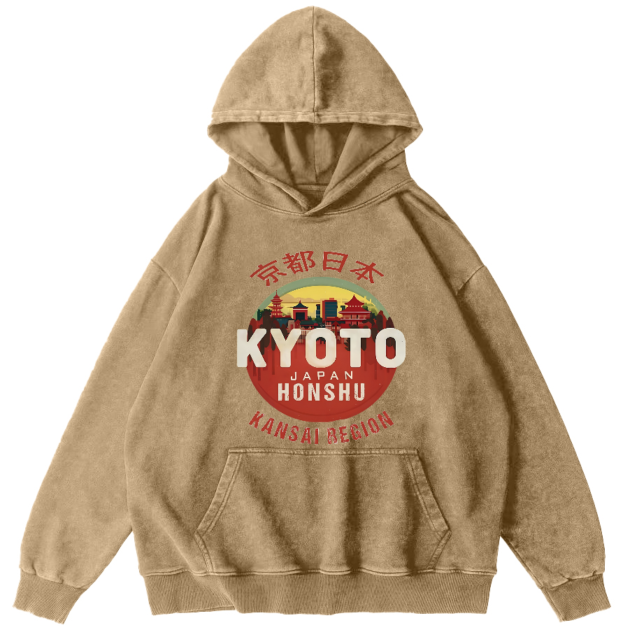 Retro Style Tokyo Vintage Distressed Hoodie-Zazasy