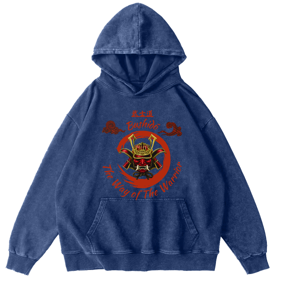 Samurai Spirit Vintage Distressed Hoodie-Zazasy