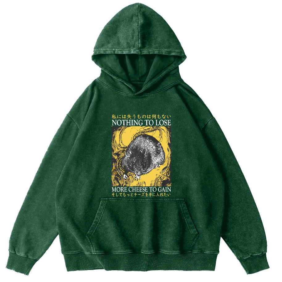 Mouse Pattern Japanese Sstyle Vintage Distressed Hoodie-Zazasy