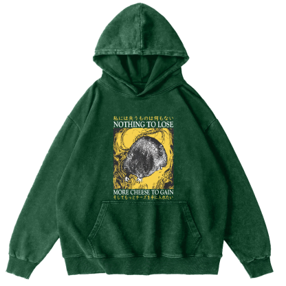 Mouse Pattern Japanese Sstyle Vintage Distressed Hoodie-Zazasy