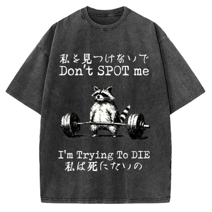 Don't Spot Me I'm Trying To Die Raccoon Vintage Washed T-shirt