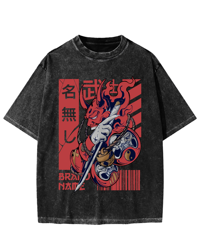 Unknown Warrior Samurai Vintage Washed T-shirt