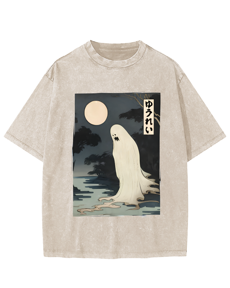 The Terrifying Scenes of Halloween Vintage Washed T-shirt-Zazasy