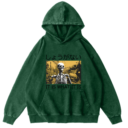 Retro Skeleton Japanese Style Vintage Distressed Hoodie-Zazasy