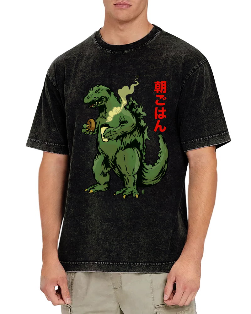 The Big Monster Eating Breakfast Vintage Distressed T-shirt