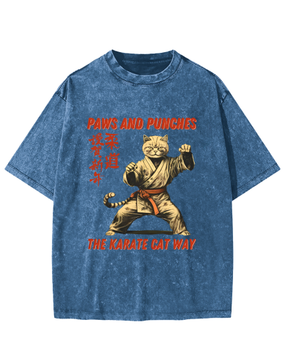 Japanese Judo Kung Fu Vintage Washed T-shirt-Zazasy