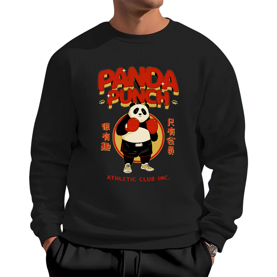 Panda Boxing Sports Club Cotton Pullover Sweatshirt