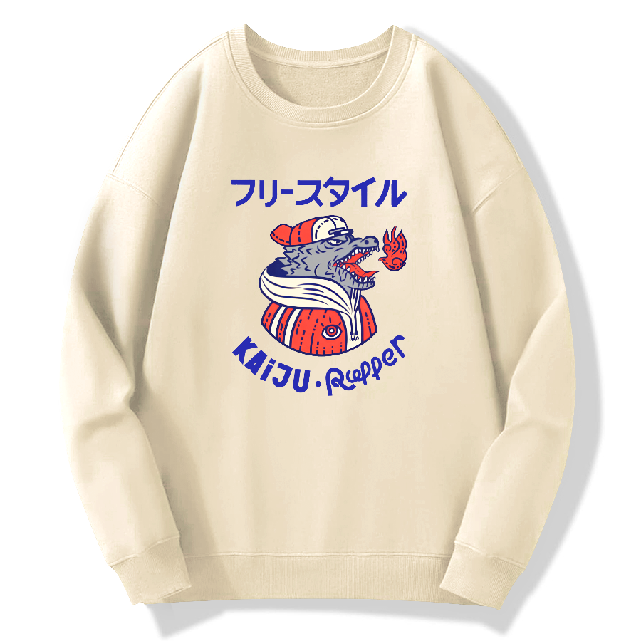 KAIJU RAPPER Cotton Pullover Sweatshirt