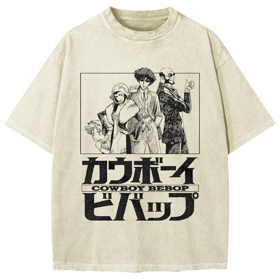 Cowboy Bebop Japanese Anime Vintage Washed T-shirt