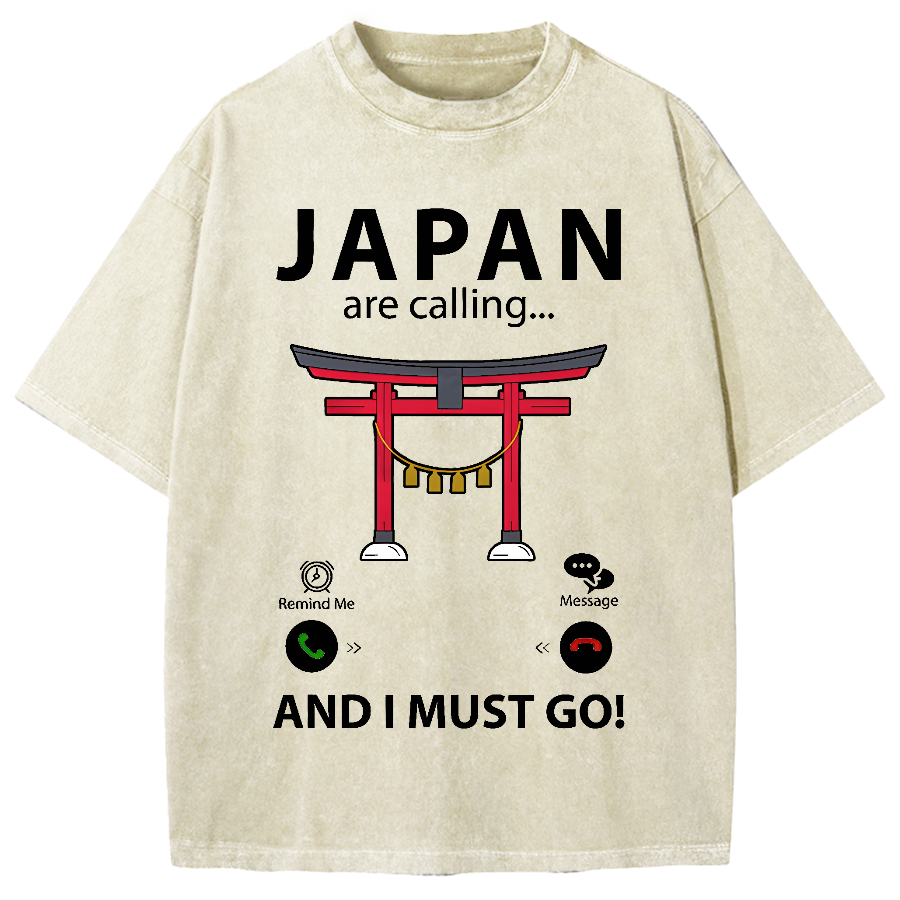 Japan Is Calling And I Must Go Vintage Washed T-shirt