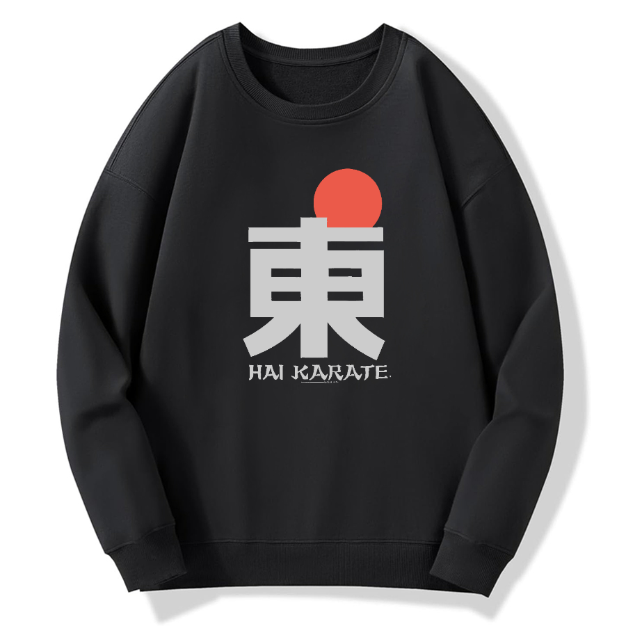 Japanese Hanzi Art Cotton Pullover Sweatshirt