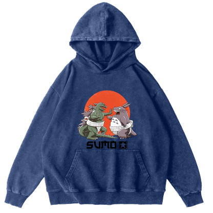 Cartoon Monster Japanese Style Vintage Distressed Hoodie-Zazasy