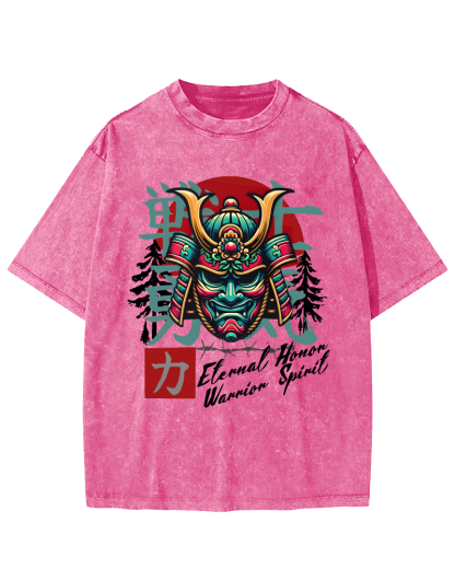Warrior Courage Abstract Japanese Style Vintage Distressed T-shirt-Zazasy