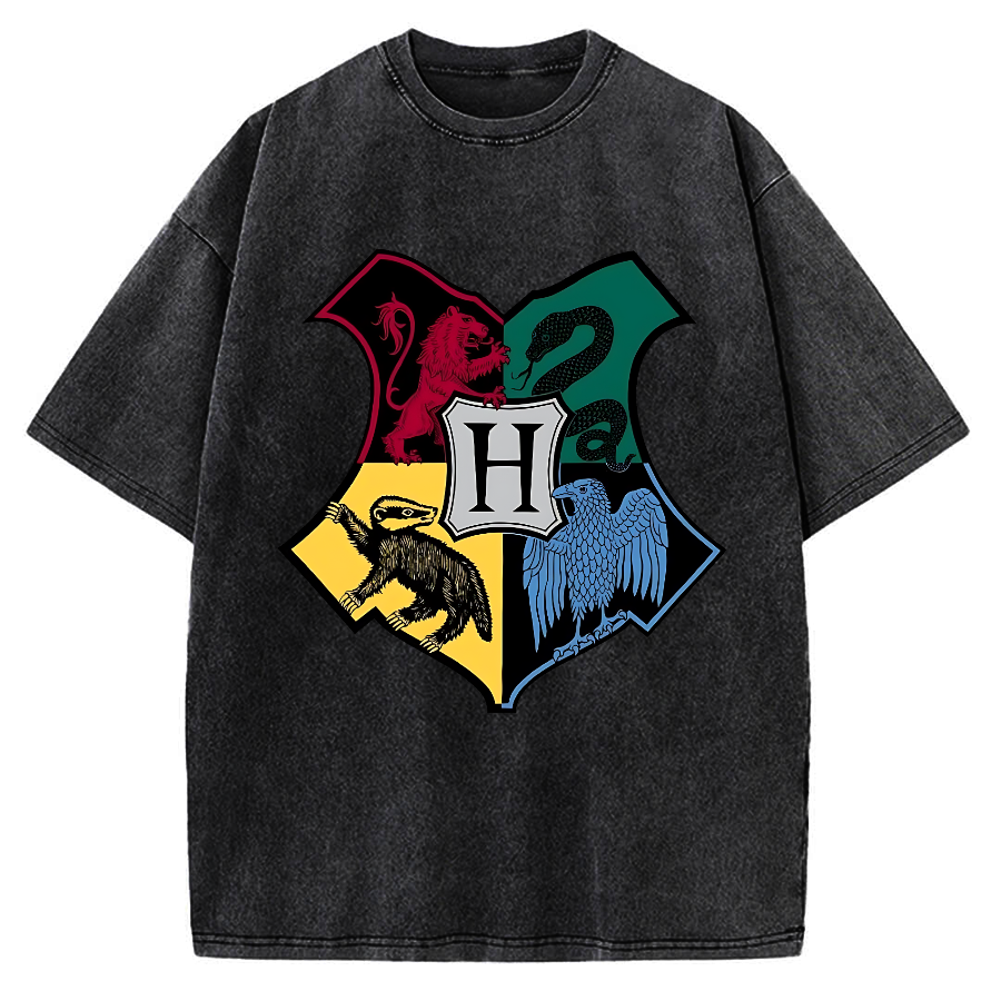 Animal Heraldry Shield Vintage Washed T-shirt