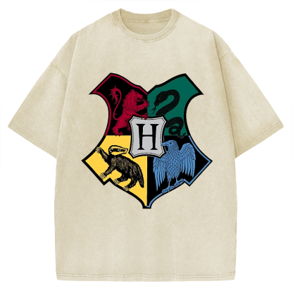 Animal Heraldry Shield Vintage Washed T-shirt