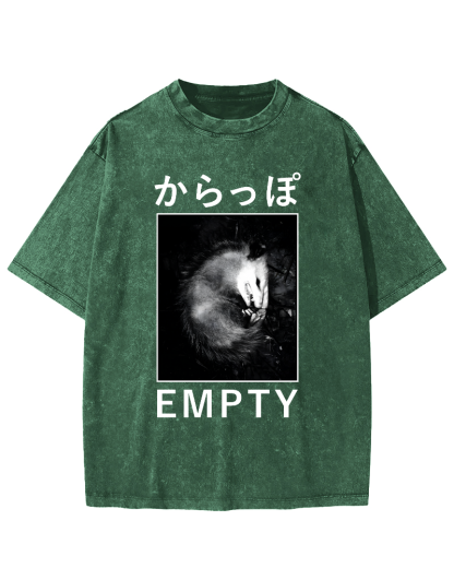 EMPTY Japanese Opossum Vintage Washed T-shirt-Zazasy