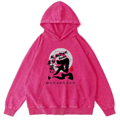 Ninja Japanese Vintage Washed Hoodie-Zazasy