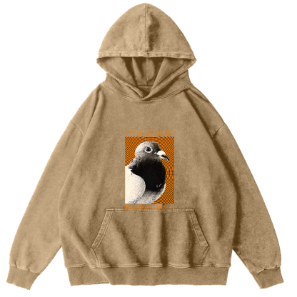 I May Be Dumb Pigeon Washed Hoodie-Zazasy