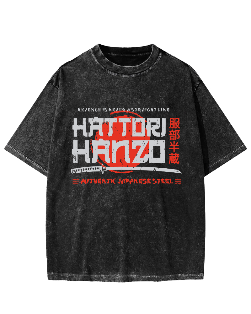 Hattori Hanzo  Vintage Washed T-shirt-Zazasy