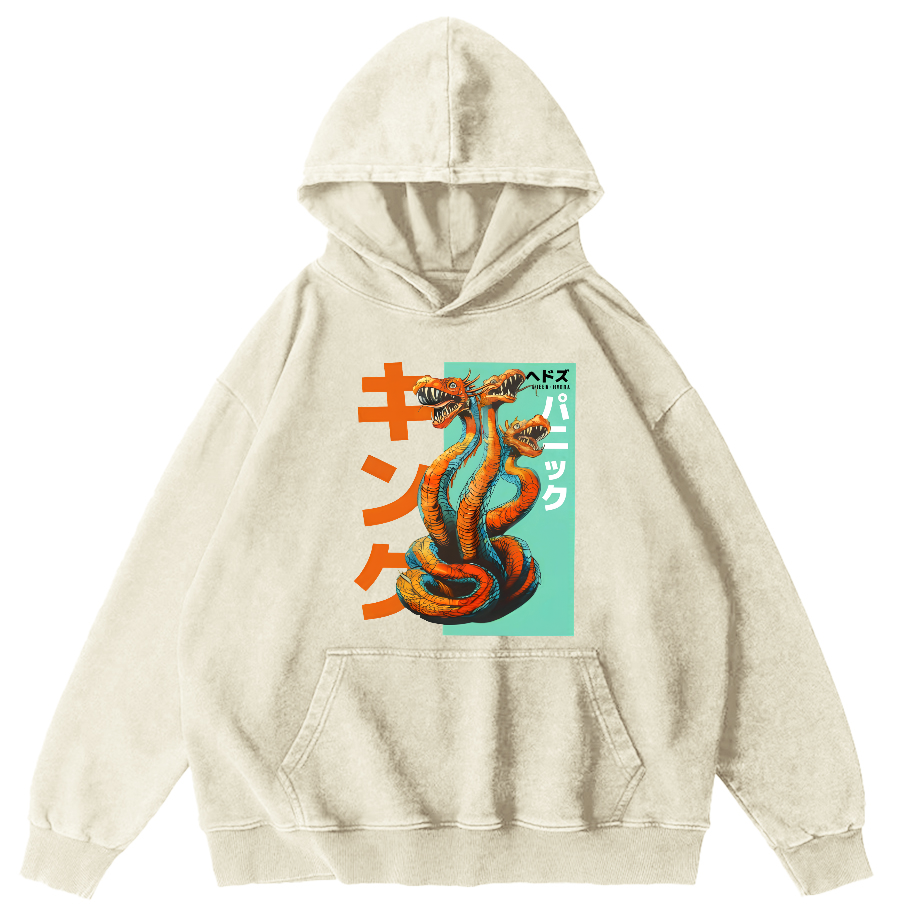 Queen Hydra Monster  Vintage Washed Hoodie-Zazasy